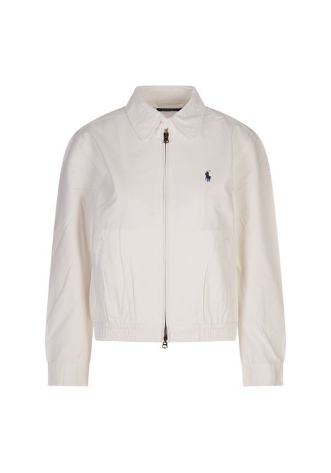 Giacca Leggera In Canvas Bianca Con Pony RALPH LAUREN | 211-934952006